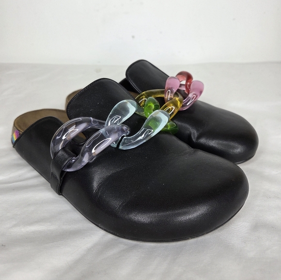 Kurt Geiger Size Ozark Rainbow Chain Mules Slider Clogs In Black - Picture 8 of 9